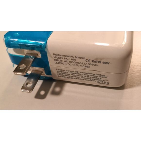 Replacement AC Adapter 16.5V 3.65A 60W MagSafe Tip for Apple MacBook Charger - Picture 1 of 9